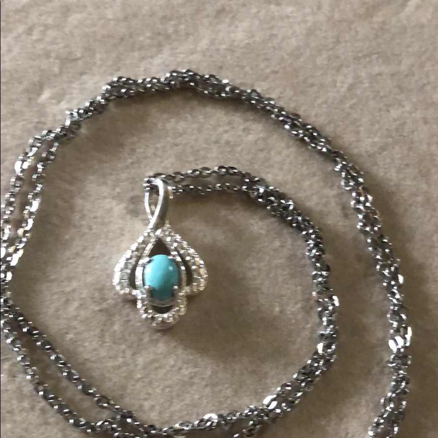 Tiffany Blue Turquoise Penden-T9.25sts Platinum20”